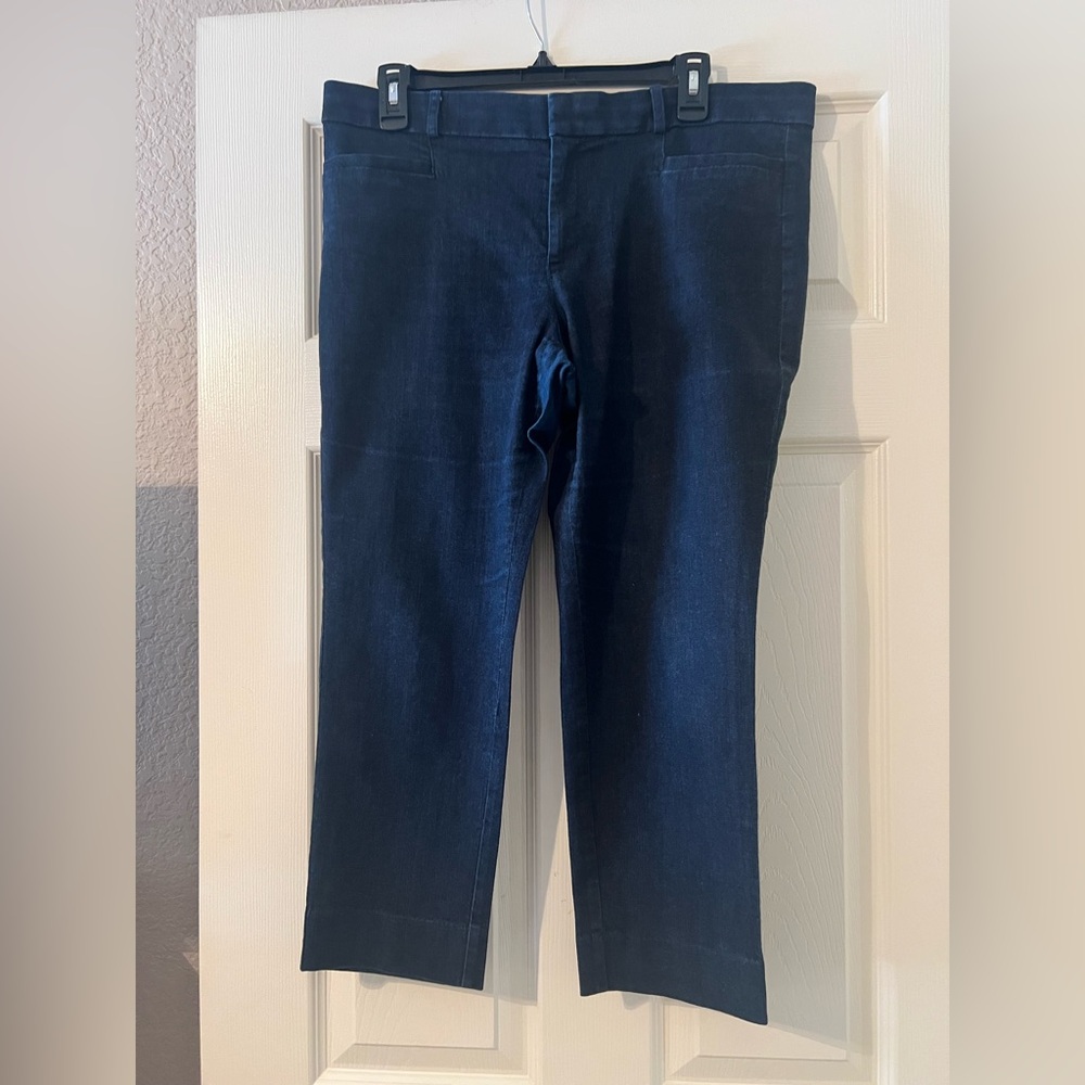 Banana Republic Sloan Denim Cropped Pants in Dark Wash Size 12P